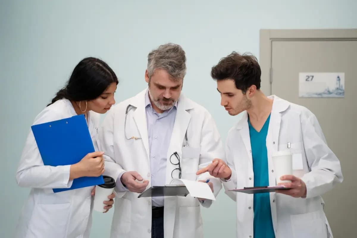 Medical professionals in a modern healthcare environment