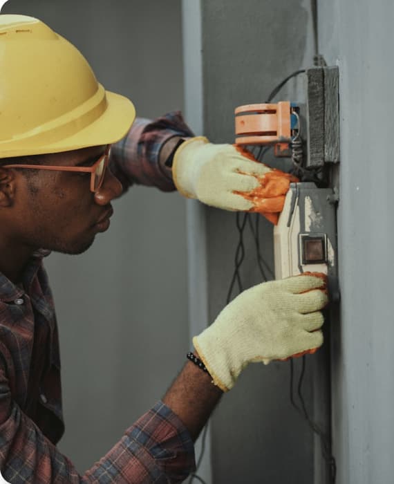 Technician carrying out industrial maintenance